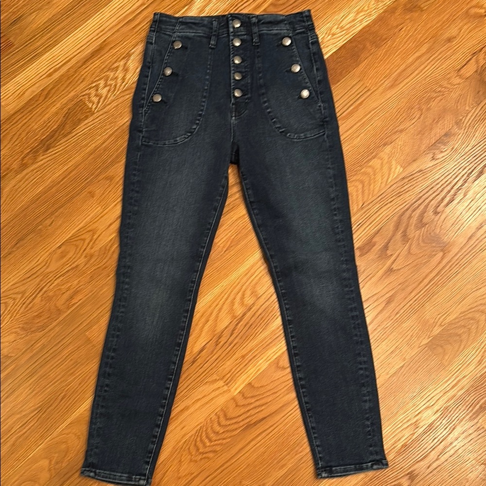 7 For All Mankind Black High Rise Jeans